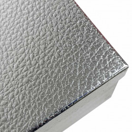 Коробка прямоугольная Под кожу серебро в 10-ти размерах