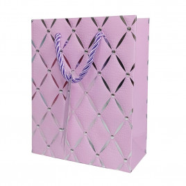 Пакет ЛЮКС Ромбики с тиснением размер 12*15*6см