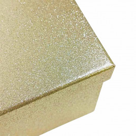 Коробка прямоугольная Золотые блестки в 5-ти размерах