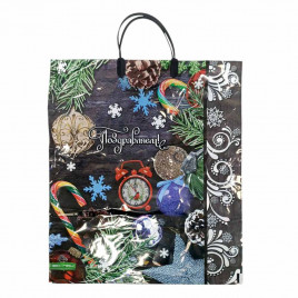 Пакет с пластмассовыми ручками Будильник размер 40*44см 10шт