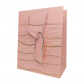 Пакет ЛЮКС Волна с золотым тиснением размер 18*23*10см