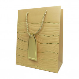 Пакет ЛЮКС Волна с золотым тиснением размер 18*23*10см