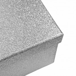 Коробка прямоугольная Серебряные блестки в 5-ти размерах
