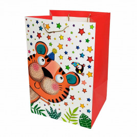 Пакет ЛЮКС Детский Животные с широким дном размер 36*54*30см