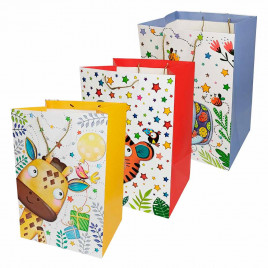 Пакет ЛЮКС Детский Животные с широким дном размер 36*54*30см