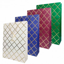 Пакет ЛЮКС Ромб с золотым тиснением размер 31*42*12см