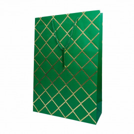 Пакет ЛЮКС Ромб с золотым тиснением размер 31*42*12см