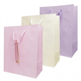 Пакет ЛЮКС Розы с тиснением размер 18*23*10см