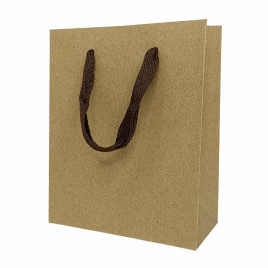 Пакет крафт с тканевой ручкой размер 12*15*5,5см