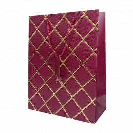 Пакет ЛЮКС Ромб с золотым тиснением размер 26*33,5*12см