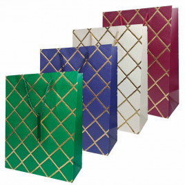 Пакет ЛЮКС Ромб с золотым тиснением размер 26*33,5*12см