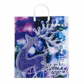 Пакет с пластмассовыми ручками Хрустальный олень размер 40*44см 10шт