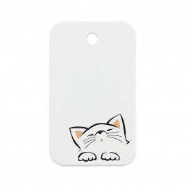 Мини-бирка картонная Кот 3*5см
