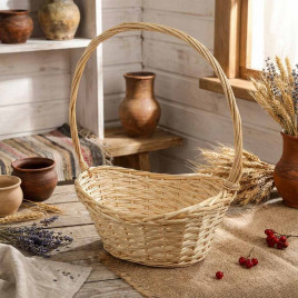 Корзина овальная ива светлая в 2-х размерах