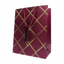 Пакет ЛЮКС Ромб с золотым тиснением размер 18*23*10см
