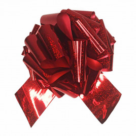 Бант-шар Гигант голография красный размер 10см
