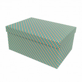 Коробка прямоугольная Косые полосы размер 33*24*15,5см