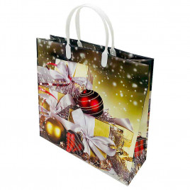 Пакет сумка размер 30*30см Красный полосатый шар