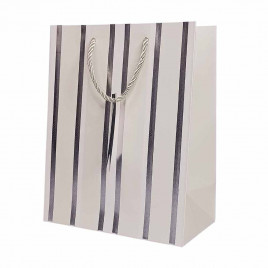 Пакет ЛЮКС Полоска с металлическим тиснением размер 18*23*10см