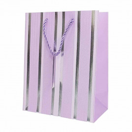 Пакет ЛЮКС Полоска с металлическим тиснением размер 18*23*10см