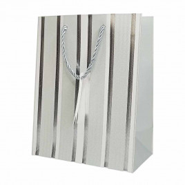 Пакет ЛЮКС Полоска с металлическим тиснением размер 18*23*10см