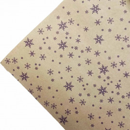 Бумага крафт в рулоне Снежинка фиолетовая размер 70см*10м