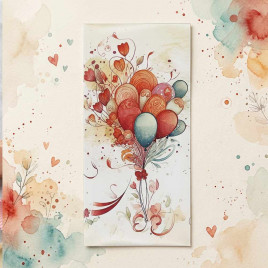 Конверт для денег Воздушные шары 8*16,5см арт 465