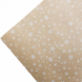 Бумага крафт в рулоне Снежинка белая размер 70см*10м