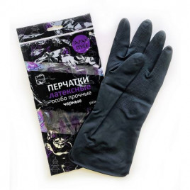 Перчатки хозяйственные латексные Japan Style черные 1 пара M, L
