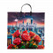 Пакет с пластмассовыми ручками 36*40см Город цветов 10шт