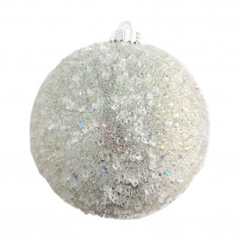 Шар-декор новогодний белый размер d-15см