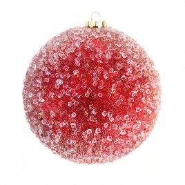 Шар-декор новогодний красный размер d-15см