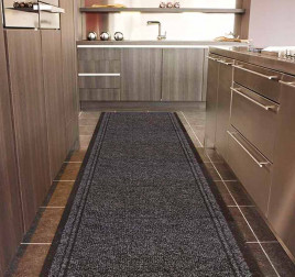 Коврик-дорожка влаговпитывающий Холл 0,9*15м серый