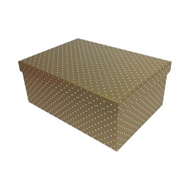 Коробка прямоугольная Точки металл золото в 6-ти размерах
