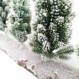 Елочки заснеженные на пенечке Н-22см
