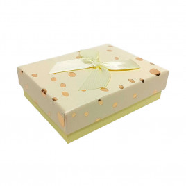 Коробка прямоугольная Конфетти с бантом размер 7*9*2,8см
