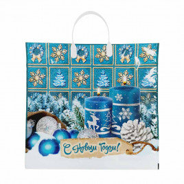 Пакет с пластмассовыми ручками Две свечи размер 36*40см 10шт