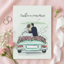 Мини-открытка Любви и счастья 5*7см арт 216