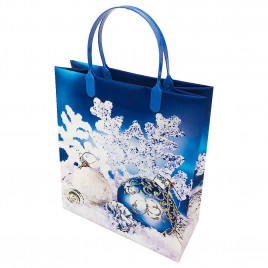Пакет сумка размер 23*26см Белый и синий шары