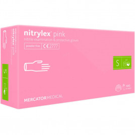 Перчатки нитриловые Nitrylex Pink розовые 50 пар S, L