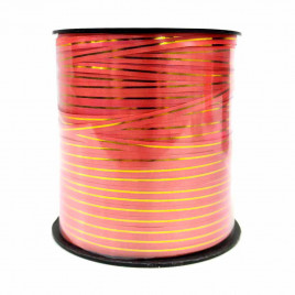 Лента бобина полипропиленовая Золотая полоса красная размер 5мм*250м