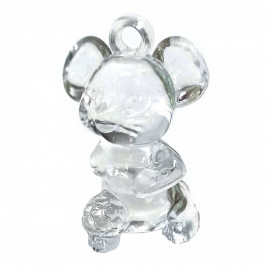 Декор из пластика прозрачный Мышка с мячом H-4,5см