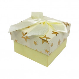 Коробка квадрат Звезды с бантом размер 5*5*3,5см