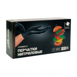 Перчатки нитриловые АДМ черные 50 пар M, L, XL