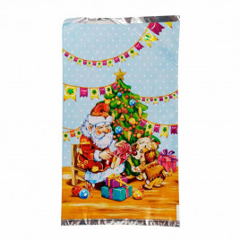 Пакет фольга Дед Мороз с собачкой 20*35см уп 100шт