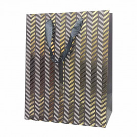 Пакет ЛЮКС Зигзаг с золотым тиснением размер 18*23*10см