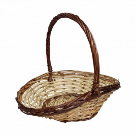 Корзина овальная ива светлая с темной каемкой в 3-х размерах