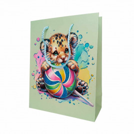 Пакет ЛЮКС Детский с блестками размер 18*23*10см