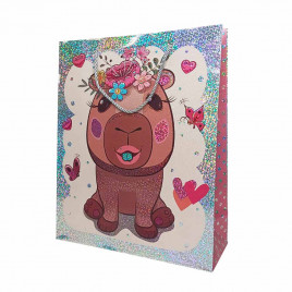 Пакет ЛЮКС Капибара голограм размер 26*32*12см