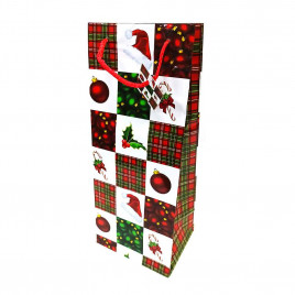 Пакет ламинированный НГ под бутылку размер 14*35*10см